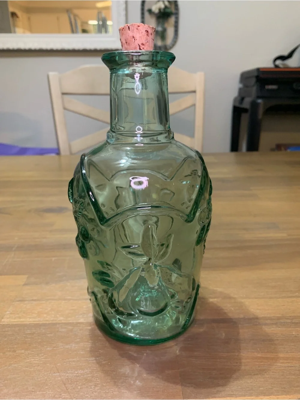 Vintage Libbey Embossed Green Bottle